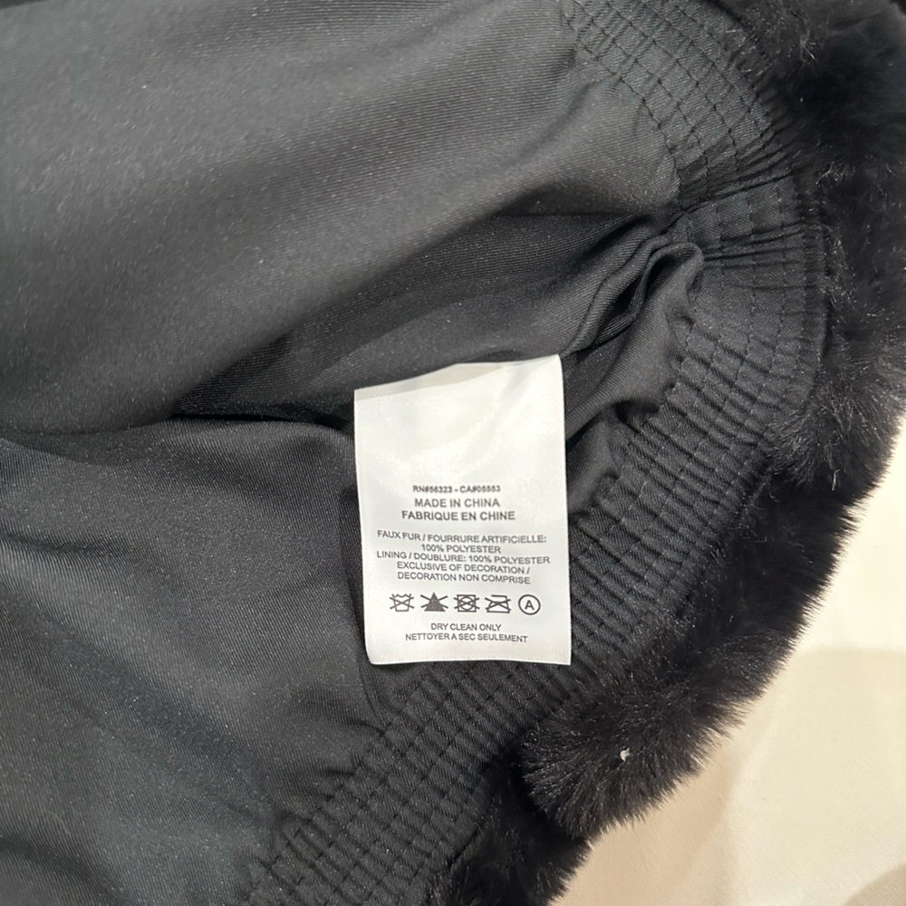 NWOT Nike NSW Black Fur Plush Jacket with Swoosh Logo - Picture 6 of 6